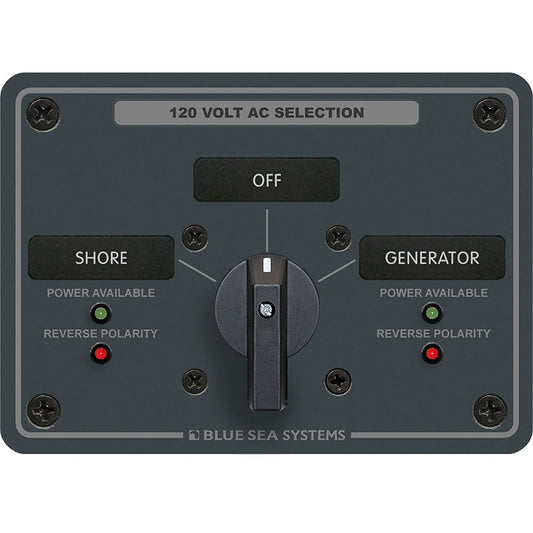 Blue Sea 8367 AC Rotary Switch Panel 30 Ampere 2 Positions + OFF, 2 Pole - Marine Parts OnlyElectricalBlue Sea Systems