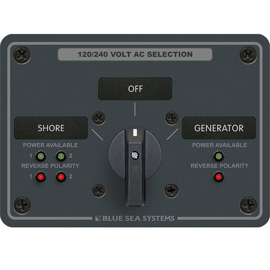 Blue Sea 8386 AC Rotary Switch Panel 30 Ampere 2 Positon + OFF, 4 Pole - Marine Parts OnlyElectricalBlue Sea Systems