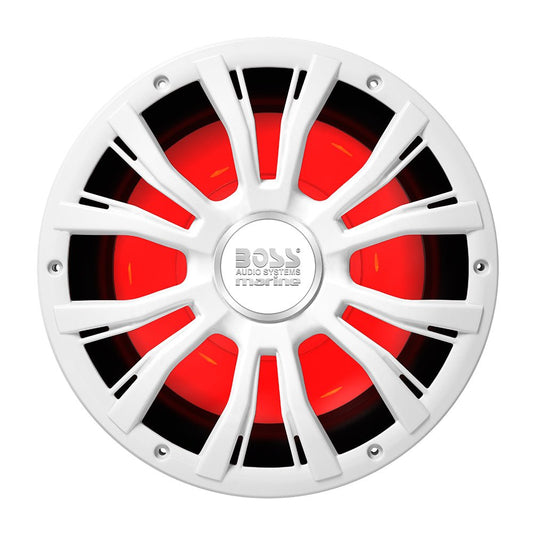 Boss Audio 10" MRG10W Subwoofer w/RGB Lighting - White - 800W - Marine Parts OnlyEntertainmentBoss Audio