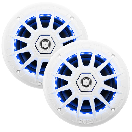 Boss Audio 6.5" MRGB65 Speakers w/RGB Lighting - White - 200W - Marine Parts OnlyEntertainmentBoss Audio