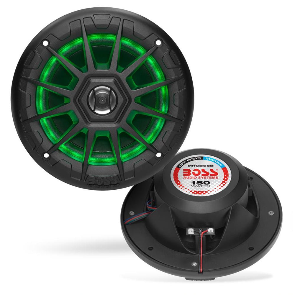 Boss Audio MRGB55B 5.25" Marine Speakers w/RGB Lighting - Black - Marine Parts OnlyEntertainmentBoss Audio