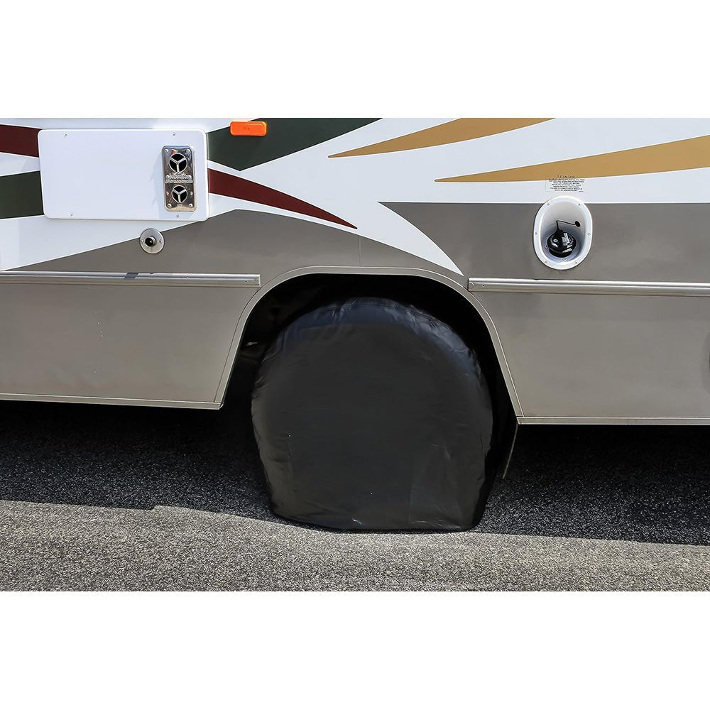 Camco 24&rdquo; - 26&rdquo; Black Vinyl Wheel &amp; Tire Cover - 2 Pack - Marine Parts OnlyTraileringCamco