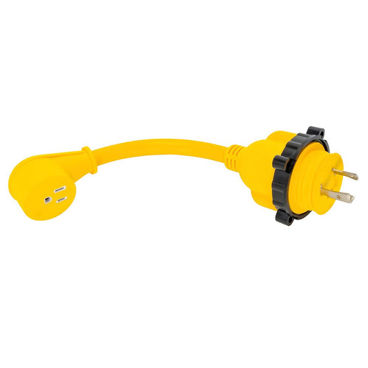 Camco 30AM/15AF Power Grip Marine 12" Dogbone - M - Locking/90F Adapter - Marine Parts OnlyElectricalCamco