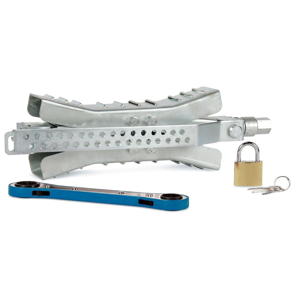 Camco Eaz - Lift 10" Wheel Stop w/Wrench &amp; Lock - Metal - Marine Parts OnlyTraileringCamco