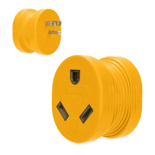Camco Power Grip RV Adapter - 15Amp Male/30Amp Female - Marine Parts OnlyAutomotive/RVCamco