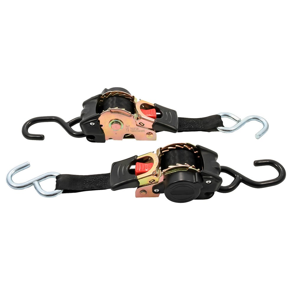 Camco Retractable Tie - Down Straps - 1" Width 6&39; Dual Hooks - Marine Parts OnlyAutomotive/RVCamco