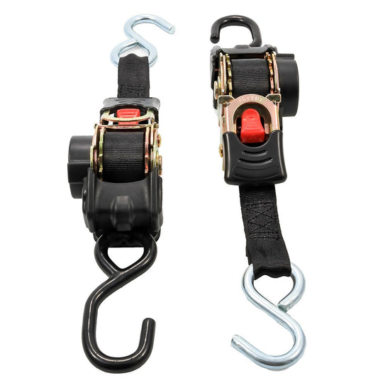 Camco Retractable Tie - Down Straps - 1" Width 6&39; Dual Hooks - Marine Parts OnlyAutomotive/RVCamco