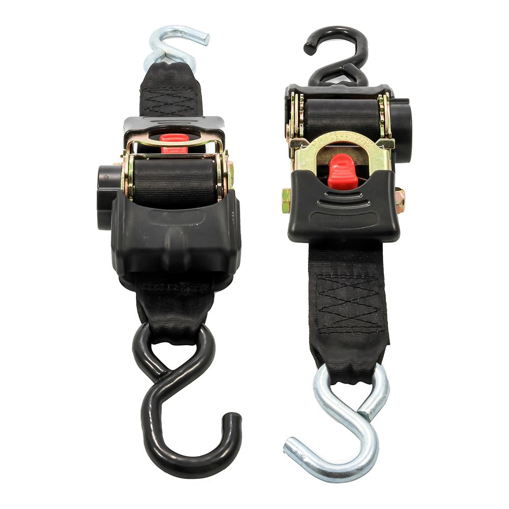 Camco Retractable Tie Down Straps - 2" Width 6&39; Dual Hooks - Marine Parts OnlyAutomotive/RVCamco