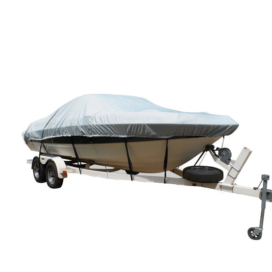 Carver Flex - Fit&trade; PRO Polyester Size 11 Boat Cover f/V - Hull Center Console Fishing Boats - Grey - Marine Parts OnlyWinterizingCarver by Covercraft