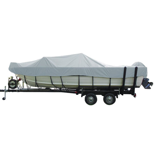 Carver Performance Poly - Guard Wide Series Styled - to - Fit Boat Cover f/18.5&39; Aluminum V - Hull Boats w/Walk - Thru Windshield - Grey - Marine Parts OnlyWinterizingCarver by Covercraft
