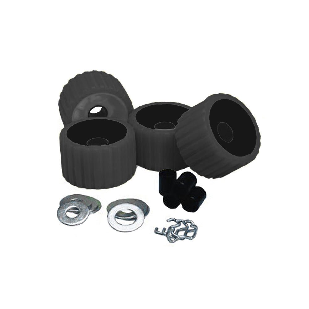 C.E. Smith Ribbed Roller Replacement Kit - 4 Pack - Black - Marine Parts OnlyTraileringC.E. Smith