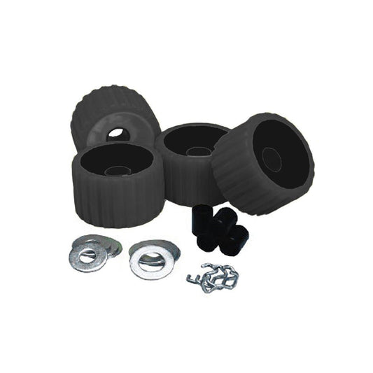 C.E. Smith Ribbed Roller Replacement Kit - 4 Pack - Black - Marine Parts OnlyTraileringC.E. Smith