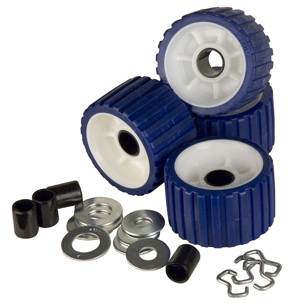 C.E. Smith Ribbed Roller Replacement Kit - 4 - Pack - Blue - Marine Parts OnlyTraileringC.E. Smith