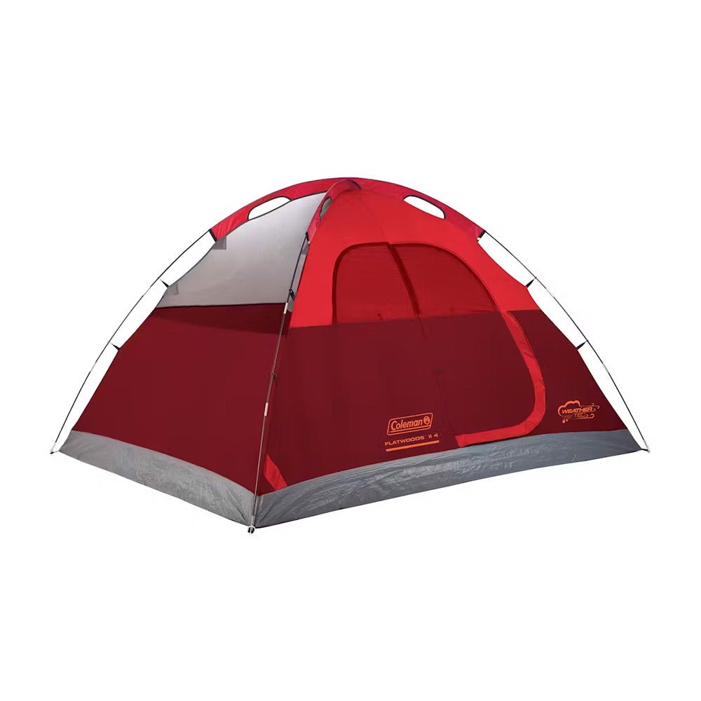 Coleman 4 - Person Flatwoods II&trade; Lightweight Dome Camping Tent - Red - Marine Parts OnlyOutdoorColeman