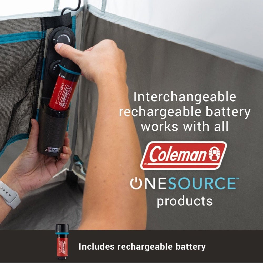 Coleman OneSource Rechargeable 4 - Person Camping Dome Tent w/Airflow System &amp; LED Lighting - Marine Parts OnlyOutdoorColeman