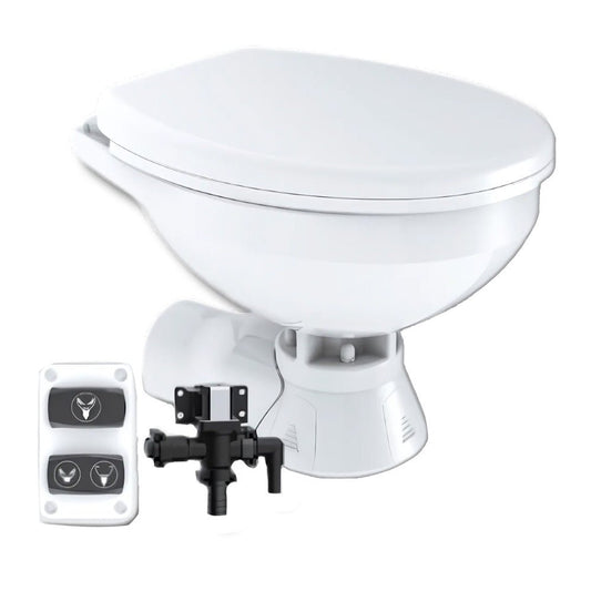 Commodore Quiet Flush Electric Toilet - Rear Macerator w/Solenoid Valve - Regular Size - Marine Parts OnlyMarine Plumbing & VentilationCommodore