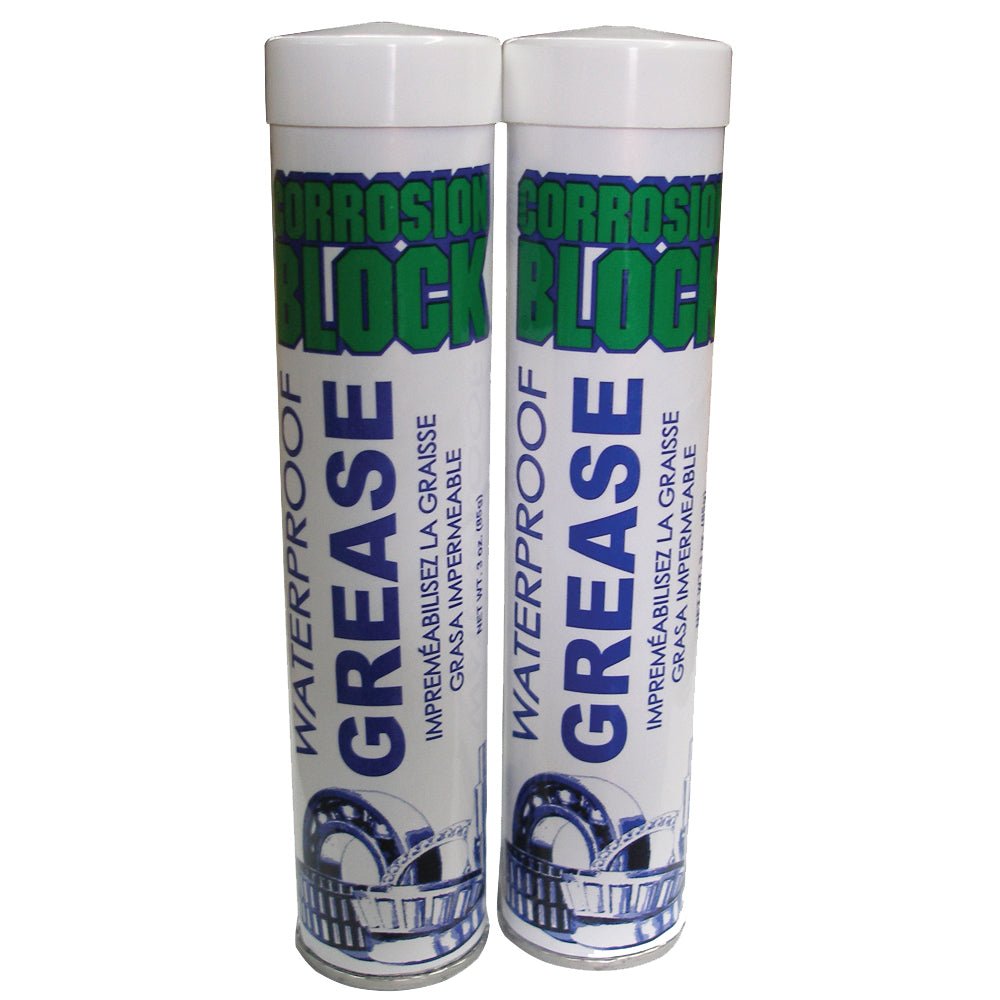 Corrosion Block High Performance Waterproof Grease - (2) 3oz Cartridges - Non - Hazmat, Non - Flammable &amp; Non - Toxic - Marine Parts OnlyAutomotive/RVCorrosion Block