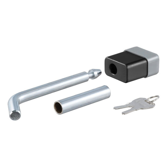 CURT 1/2" Hitch Lock w/5/8" Adapter - 1 - 1/4" or 2" Receiver - Deadbolt - Chrome - Marine Parts OnlyTraileringCURT