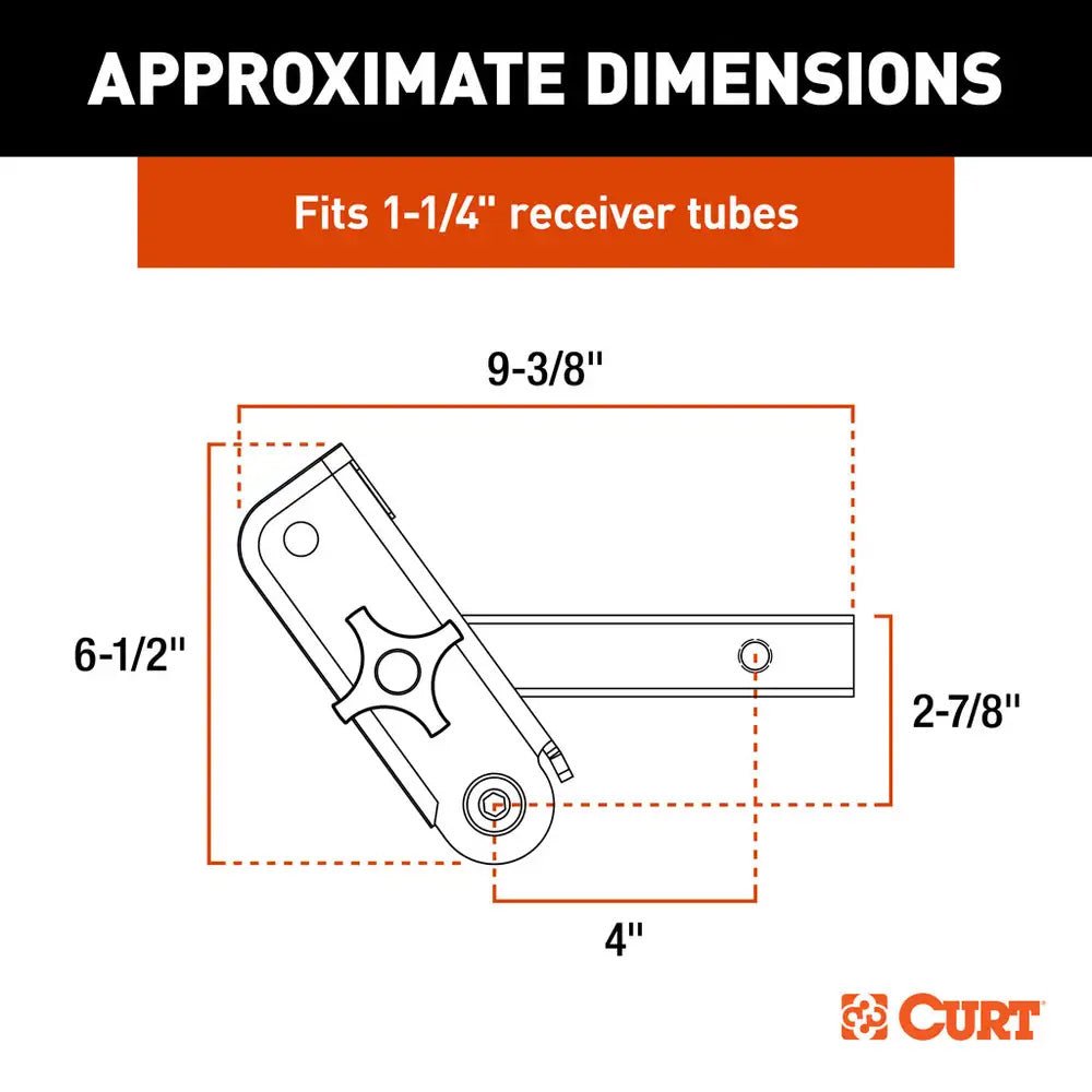 CURT ActiveLink 1 - 1/4" Receiver Shank - Up to 3500 lbs - Marine Parts OnlyOutdoorCURT