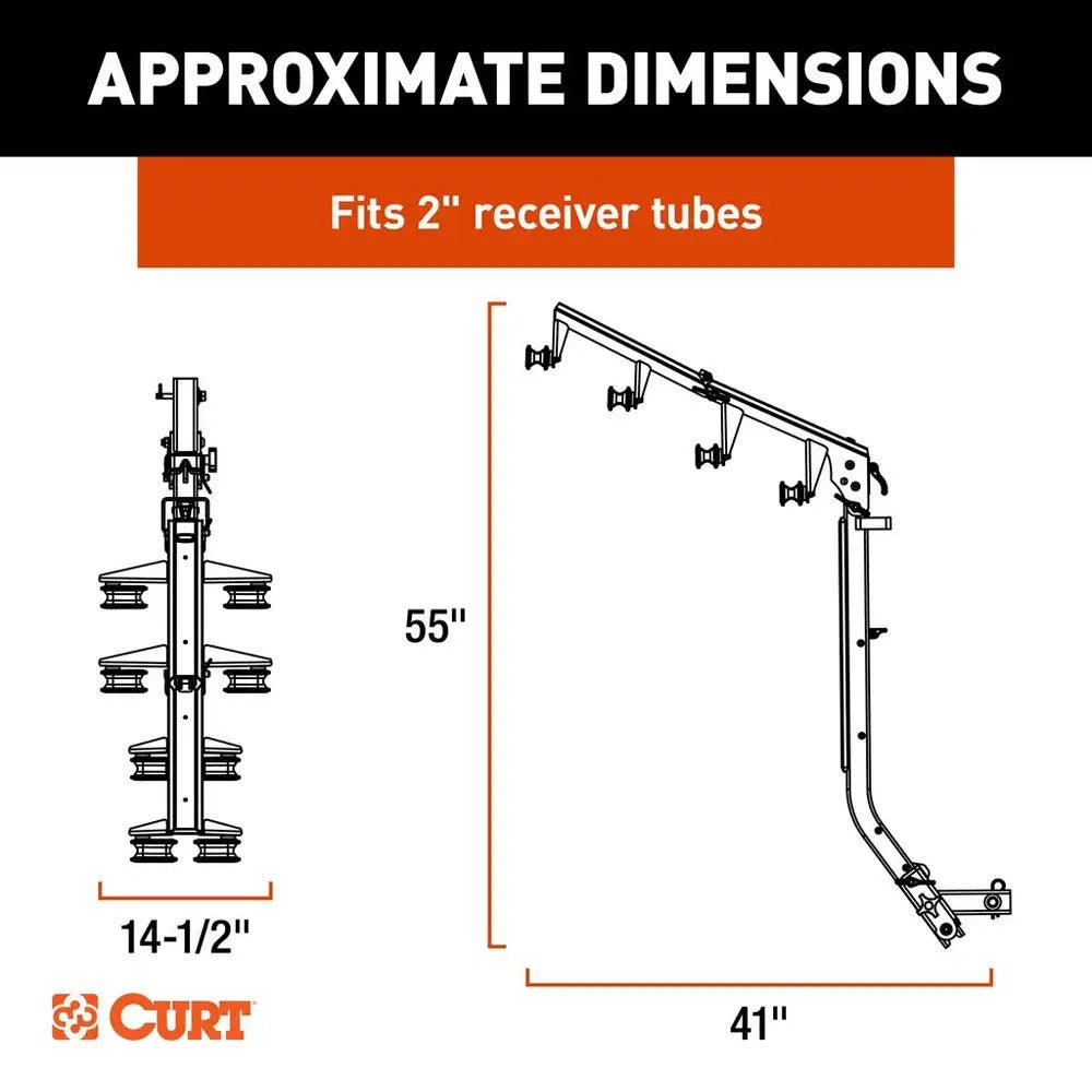 CURT ActiveLink Ultra Series Bike Rack - 4 Bikes Up to 180 lbs - Marine Parts OnlyOutdoorCURT