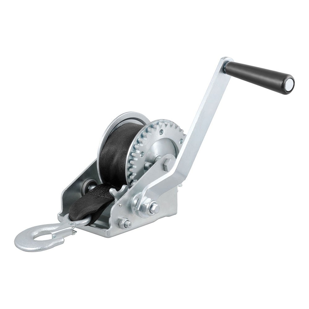 CURT Hand Crank 900 lb. Winch w/15&39; Strap &amp; 6 - 1/2" Handle - Marine Parts OnlyTraileringCURT