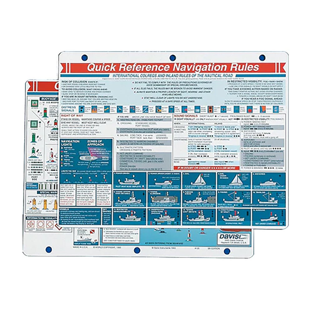 Davis Quick Reference Navigation Rules Card - Marine Parts OnlyBoat OutfittingDavis Instruments