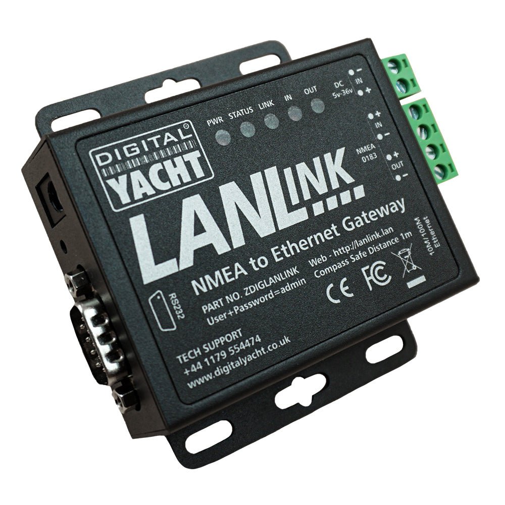 Digital Yacht LANLink NMEA 0183 To Ethernet Gateway - Marine Parts OnlyMarine Navigation & InstrumentsDigital Yacht