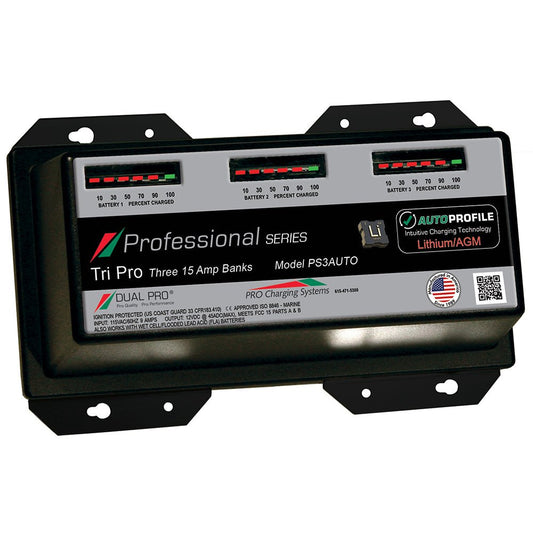 Dual Pro PS3 Auto 15A - 3 - Bank Lithium/AGM Battery Charger - Marine Parts OnlyElectricalDual Pro