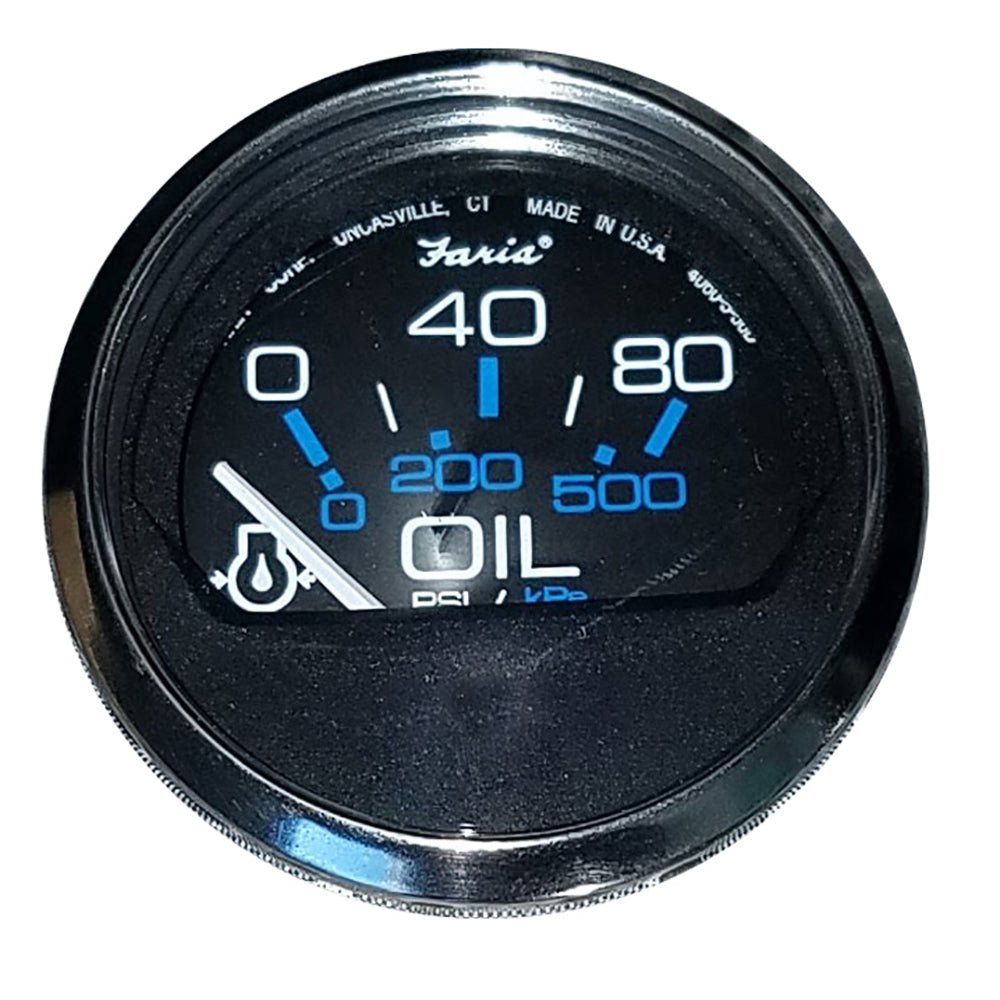 Faria Chesapeake Black 2" Oil Pressure Gauge (80 PSI) - Marine Parts OnlyMarine Navigation & InstrumentsFaria Beede Instruments