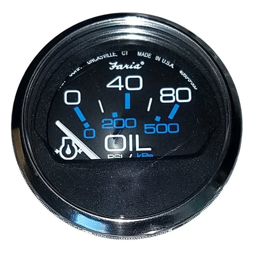 Faria Chesapeake Black 2" Oil Pressure Gauge (80 PSI) - Marine Parts OnlyMarine Navigation & InstrumentsFaria Beede Instruments