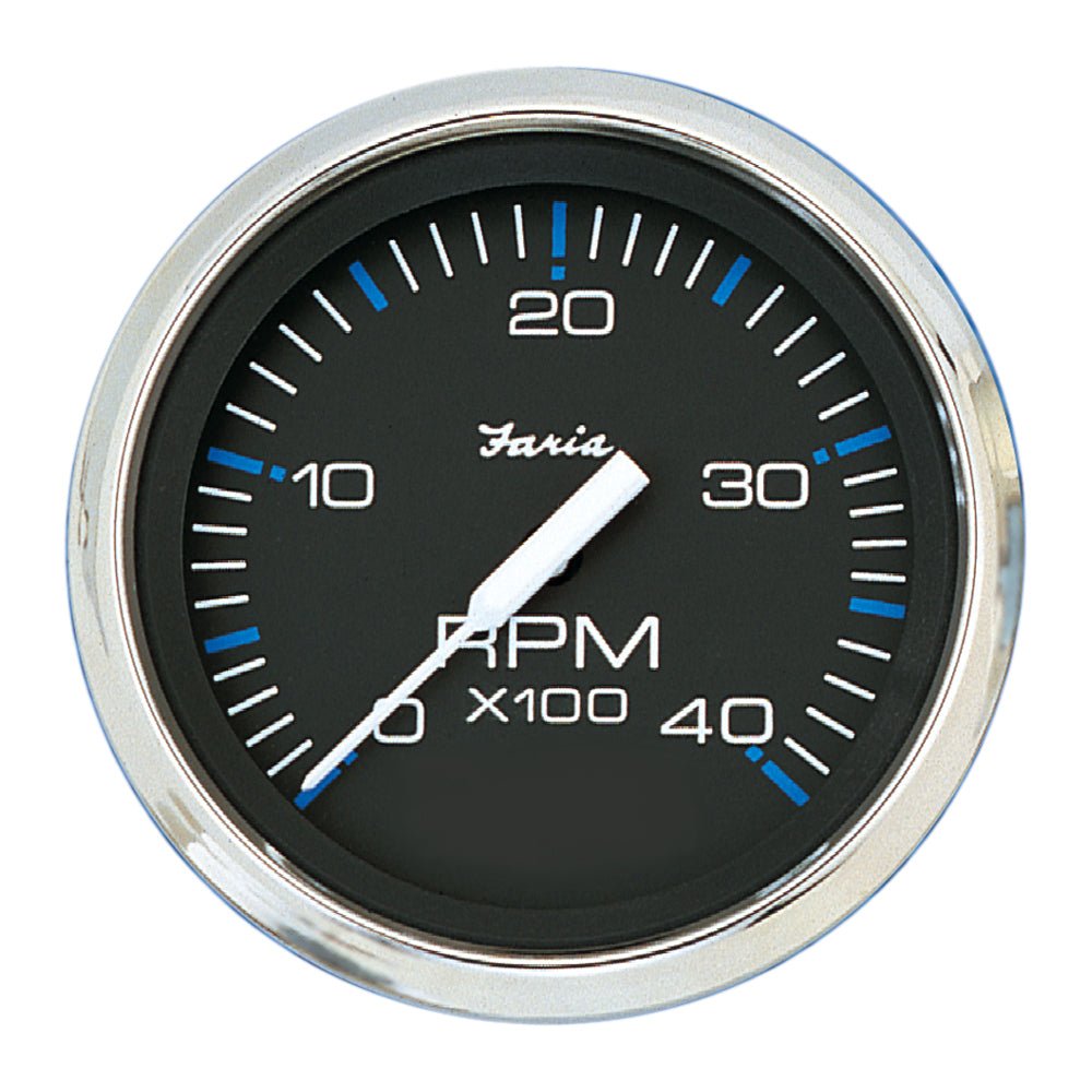 Faria Chesapeake Black 4" Tachometer - 4000 RPM (Diesel) - Marine Parts OnlyMarine Navigation & InstrumentsFaria Beede Instruments