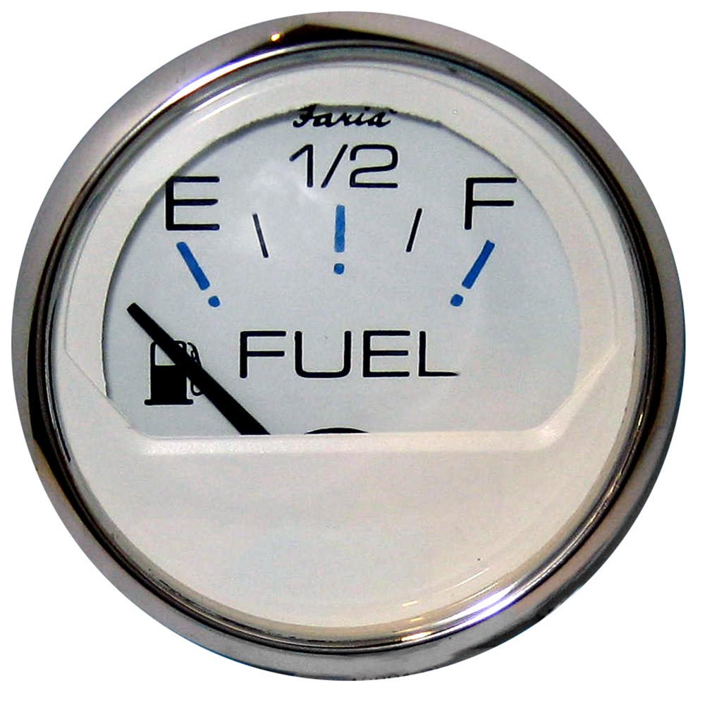 Faria Chesapeake White SS 2" Fuel Level Gauge (E - 1/2 - F) - Marine Parts OnlyMarine Navigation & InstrumentsFaria Beede Instruments