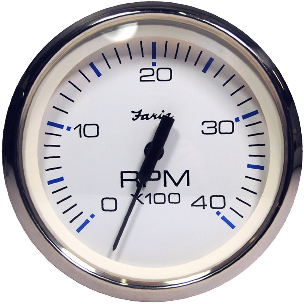 Faria Chesapeake White SS 4" Tachometer - 4000 RPM (Diesel) (Magnetic Pick - Up) - Marine Parts OnlyMarine Navigation & InstrumentsFaria Beede Instruments