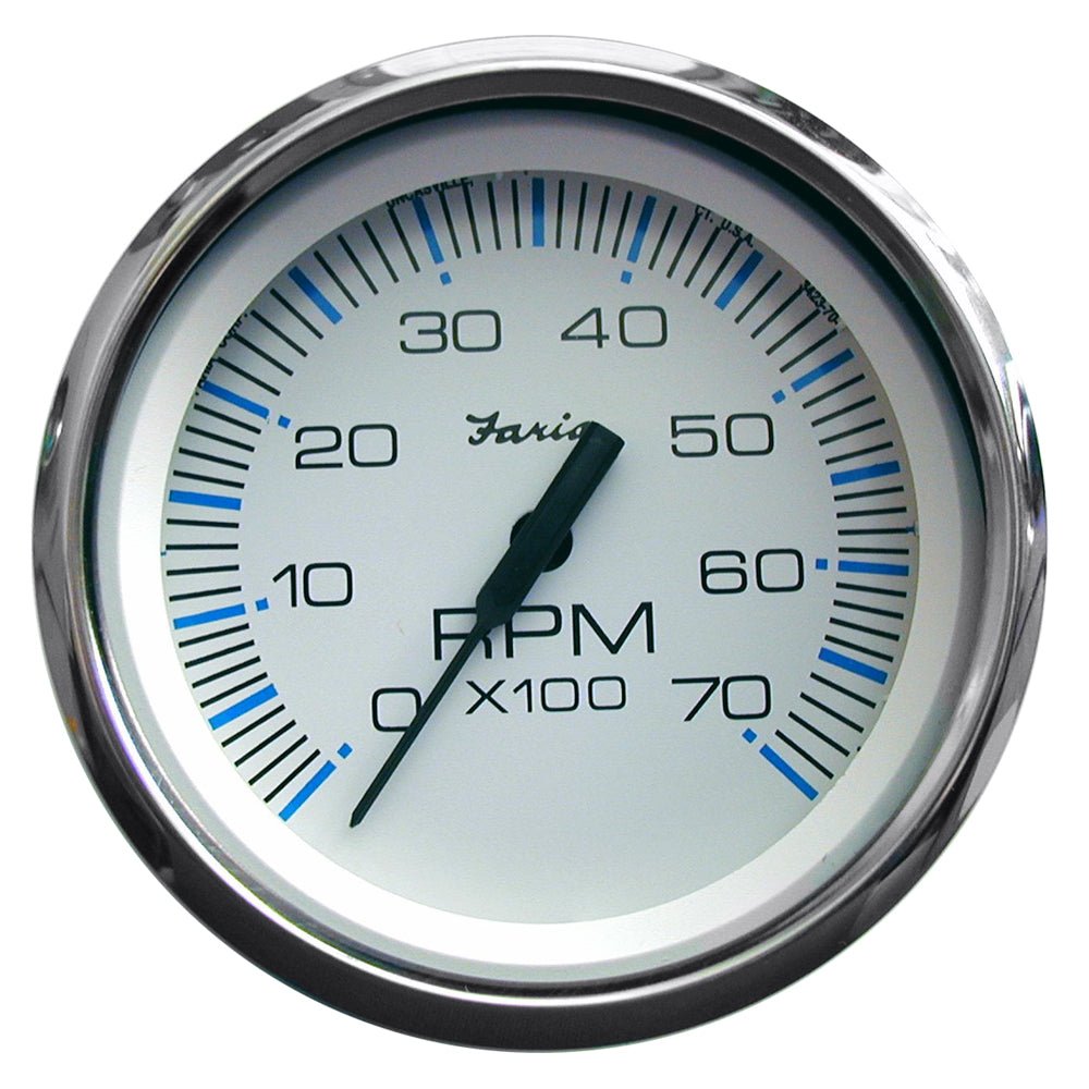 Faria Chesapeake White SS 4" Tachometer - 7000 RPM (Gas) (All Outboards) - Marine Parts OnlyMarine Navigation & InstrumentsFaria Beede Instruments