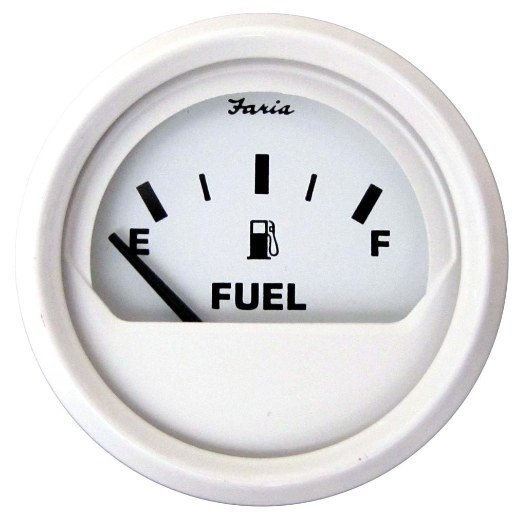 Faria Dress White 2" Fuel Level Gauge (E - 1/2 - F) - Marine Parts OnlyMarine Navigation & InstrumentsFaria Beede Instruments