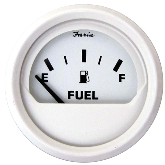 Faria Dress White 2" Fuel Level Gauge (E - 1/2 - F) - Marine Parts OnlyMarine Navigation & InstrumentsFaria Beede Instruments