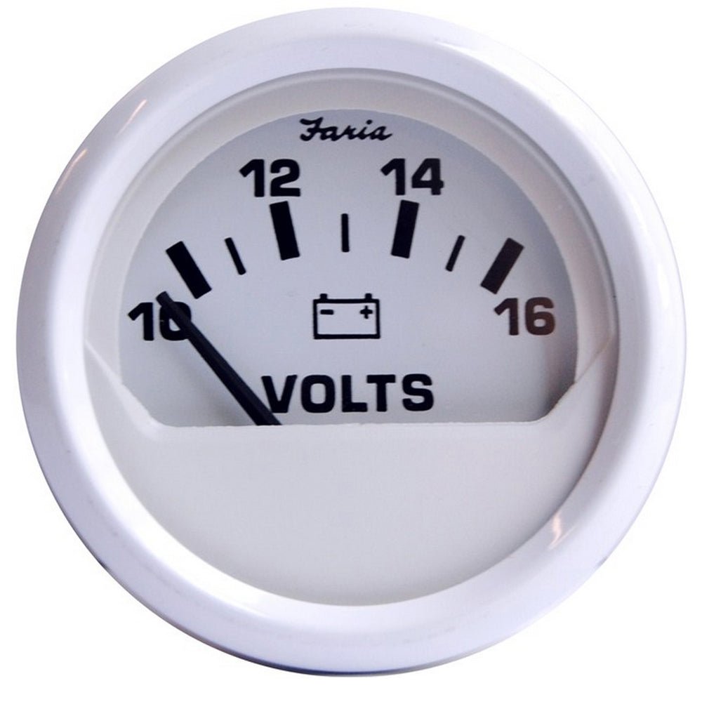 Faria Dress White 2" Voltmeter (10 - 16 VDC) - Marine Parts OnlyMarine Navigation & InstrumentsFaria Beede Instruments
