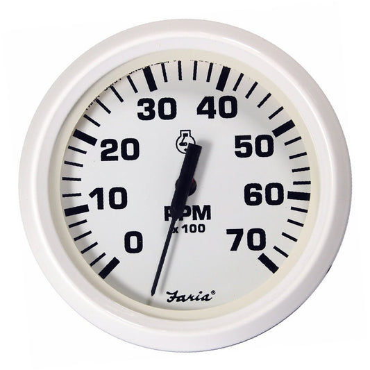 Faria Dress White 4" Tachometer - 7000 RPM (Gas) (All Outboards) - Marine Parts OnlyMarine Navigation & InstrumentsFaria Beede Instruments