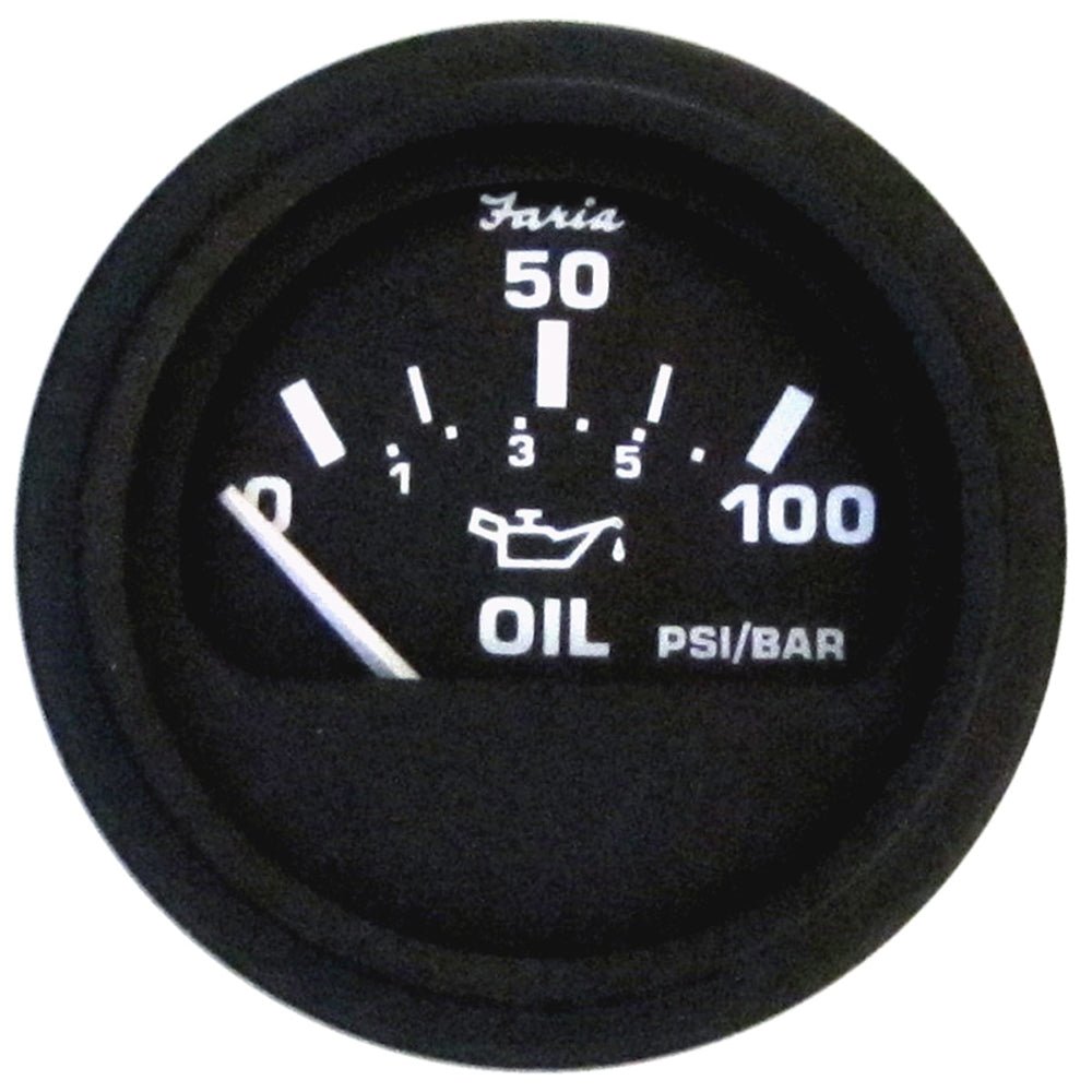 Faria Euro Black 2" Oil Pressure Gauge (100 PSI) - Marine Parts OnlyMarine Navigation & InstrumentsFaria Beede Instruments