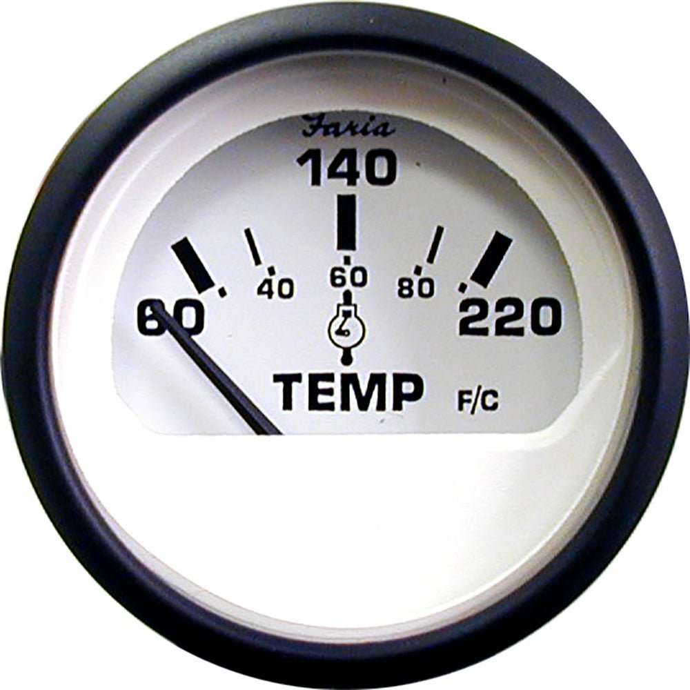 Faria Euro White 2" Cylinder Head Temperature Gauge (60 - 220&deg; F) - Marine Parts OnlyMarine Navigation & InstrumentsFaria Beede Instruments
