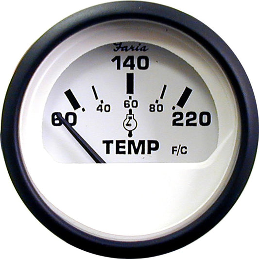 Faria Euro White 2" Cylinder Head Temperature Gauge (60 - 220&deg; F) - Marine Parts OnlyMarine Navigation & InstrumentsFaria Beede Instruments