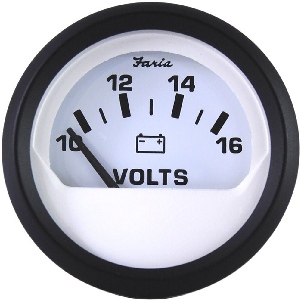 Faria Euro White 2" Voltmeter (10 - 16 VDC) - Marine Parts OnlyMarine Navigation & InstrumentsFaria Beede Instruments