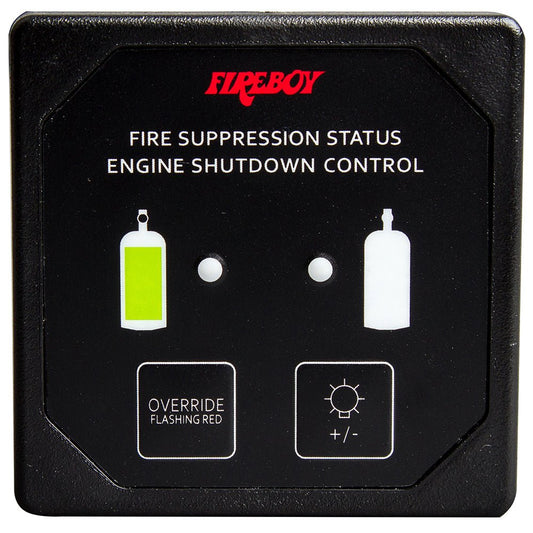 Fireboy - Xintex Deluxe Helm Display w/Membrane Switch, Remote Horn &amp; LEDs f/Engine Shutdown System - Black Bezel Display - Marine Parts OnlyMarine SafetyFireboy - Xintex