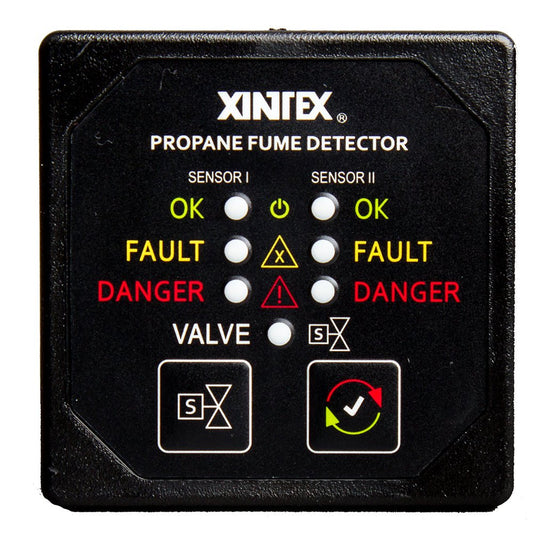 Fireboy - Xintex Propane Fume Detector w/2 Plastic Sensors - No Solenoid Valve - Square Black Bezel Display - Marine Parts OnlyMarine SafetyFireboy - Xintex