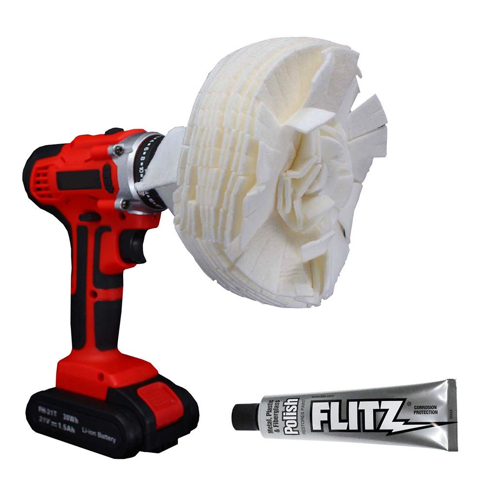 Flitz Buff Ball - Extra Large 7" - White w/1.76oz Tube Flitz Polish - Marine Parts OnlyBoat OutfittingFlitz