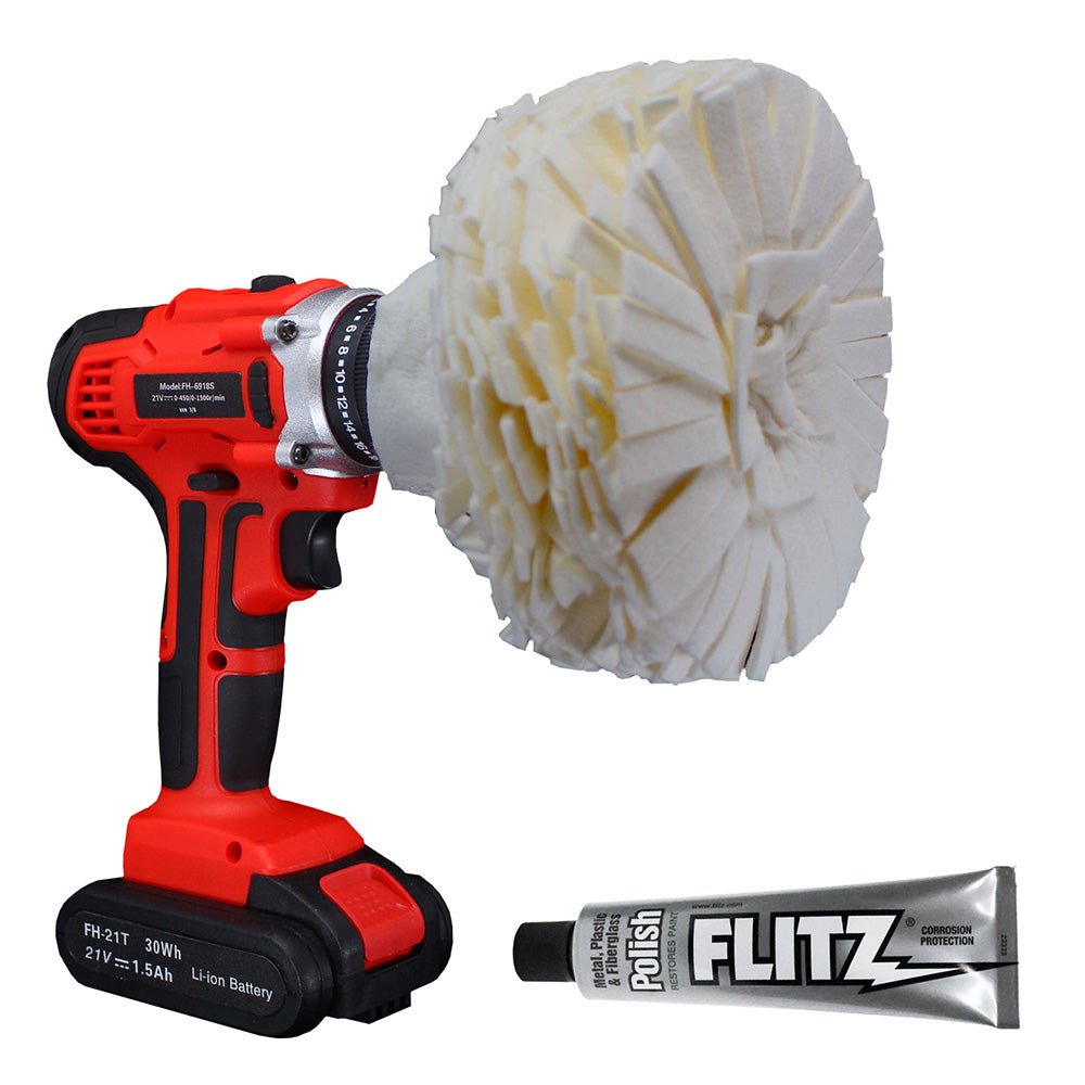 Flitz Buff Ball - Large 5" - White w/1.76oz Tube Flitz Polish - Marine Parts OnlyBoat OutfittingFlitz