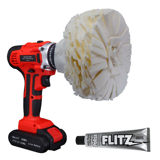 Flitz Buff Ball - Large 5" - White w/1.76oz Tube Flitz Polish - Marine Parts OnlyBoat OutfittingFlitz