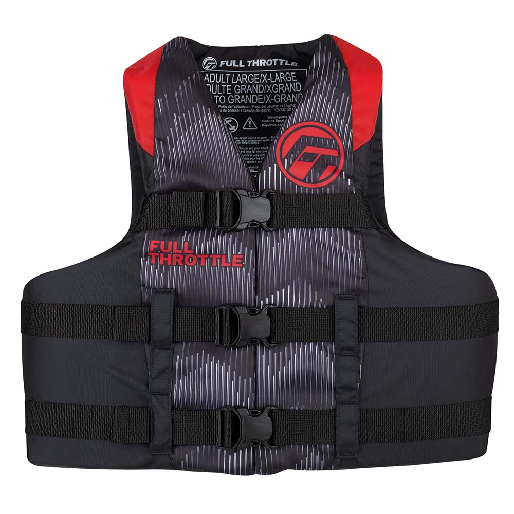 Full Throttle Adult Nylon Life Jacket - 2XL/4XL - Red/Black - Marine Parts OnlyWatersportsFull Throttle