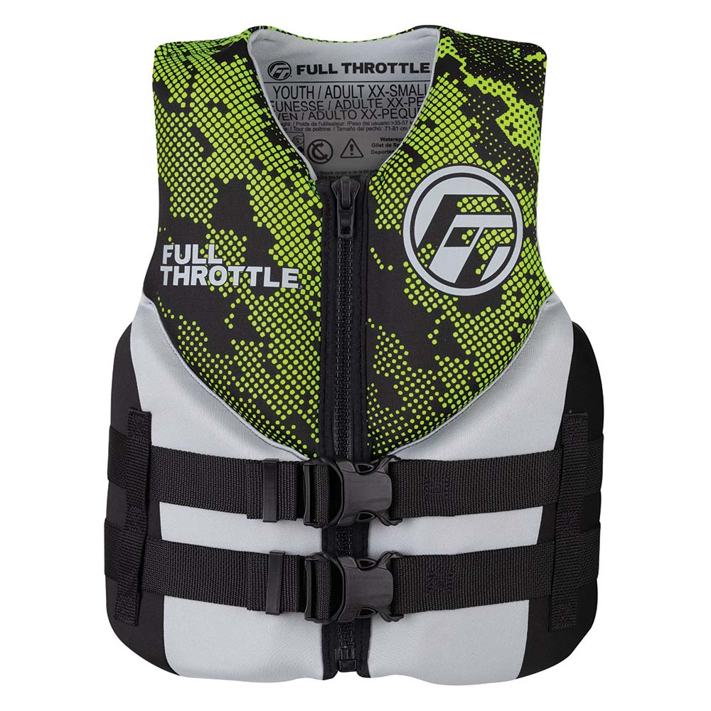 Full Throttle Junior Hinged Neoprene Life Jacket - Green - Marine Parts OnlyWatersportsFull Throttle