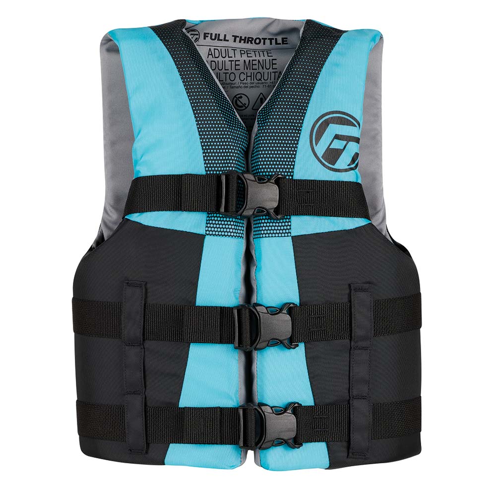 Full Throttle Teen Nylon Life Jacket - Aqua/Black - Marine Parts OnlyWatersportsFull Throttle